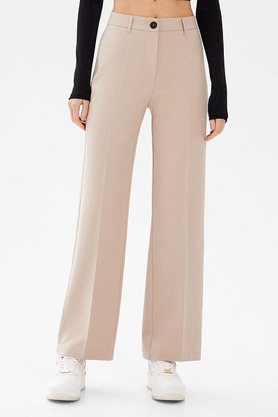 Livik Tess Gold Beige Blue Women's Casual 90's Super High Loose Leg Palazzo Pants