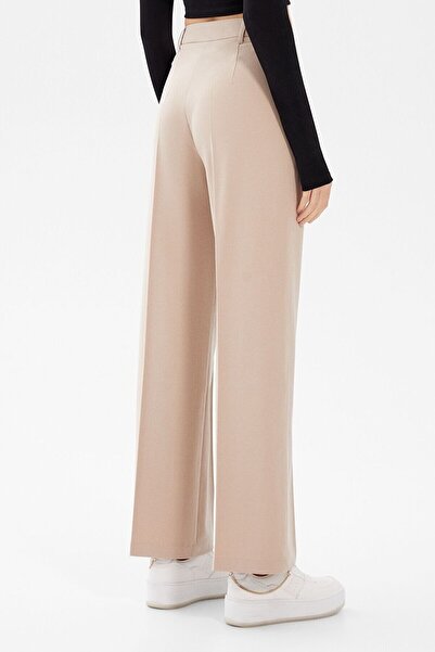 Livik Tess Gold Beige Blue Γυναικείο Casual Παντελόνι Palazzo της δεκαετίας του 90's Super High Loose Leg