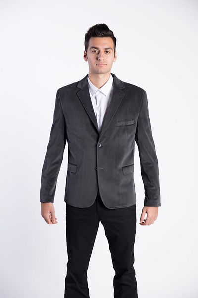 SPOSO Men's Smoked Large Size Slim Fit Blazer Jacket