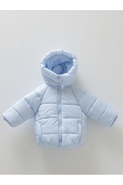 Caramell Açık Mavi Içi Kürklü Mont