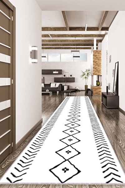 Viva Home Kaymaz Tabanlı Rulo Yolluk Morocco Beyaz Ar1355