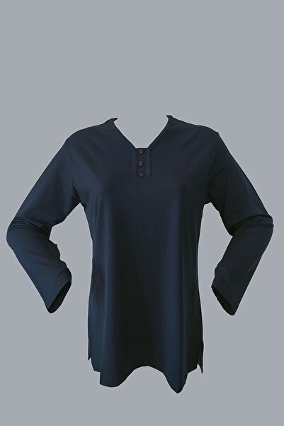 Rüya Γυναικεία χτενισμένη βαμβακερή μπλούζα με λαιμόκοψη Lycra Viscous Mother...