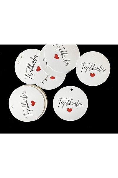 anka design Coated Perforated Labels (4x4cm) 25 Pieces - Thank You