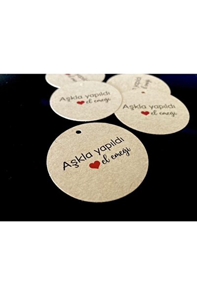 anka design Kraft Perforated Labels (4x4cm) 25 Pieces - Handmade