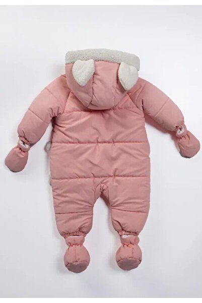 Midimod Kız Çocuk Zürafalı Eldiven Ve Kapüşonlu Polar Astronot Kalın Kozmonot