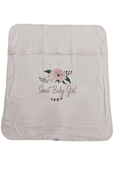 Aziz Bebe Floral Patterned Cotton Baby Blanket 80cmx90cm