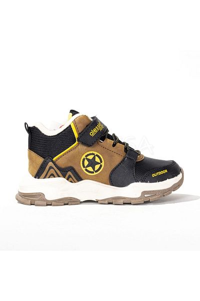 Aleza Shoes Καφέ Μαύρα Χειμερινά Παιδικά Αθλητικά Παπούτσια Ανθεκτικά στο Ψυχρό