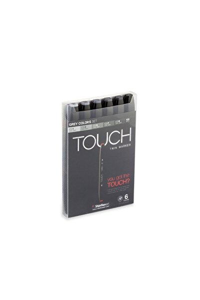Shinhan Art Touch Twin Marker Pen : Çift Uçlu Marker Kalemi : 6lı Set Gri Ton...