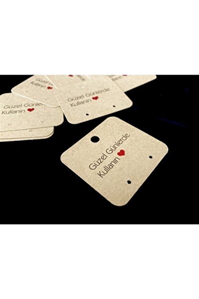 anka design Kraft 2 Hole Earring Card (5,5x5cm) 20 Pieces - Use on Nice Days
