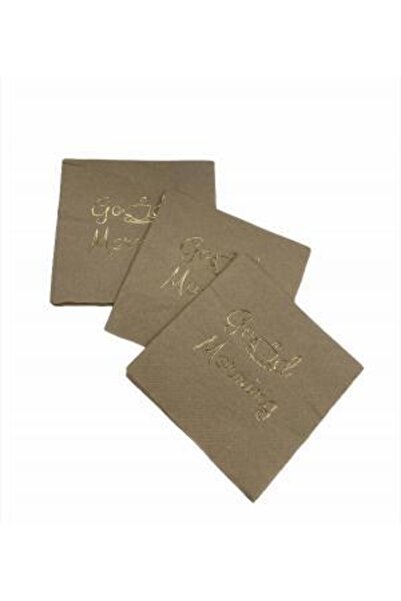 kidspartim منديل مربع من ورق الكرافت المطلي بالذهب صباح الخير