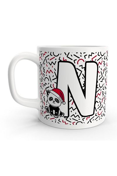 Rock'n Fox Letter N Cute Panda New Year Design Letter Mug Cup