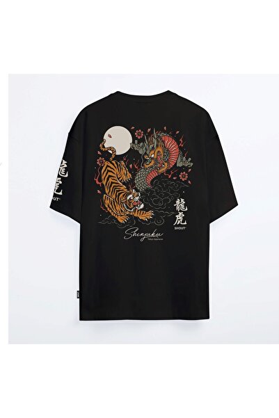 Shout Tricou oversize Tokyo Shinjuku Tiger Vs Dragon unisex