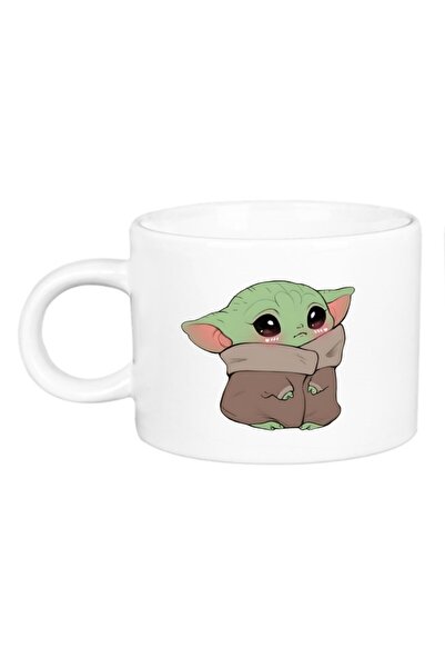 Öz Kupa Baby Yoda Baskılı Porselen Motto Fincan