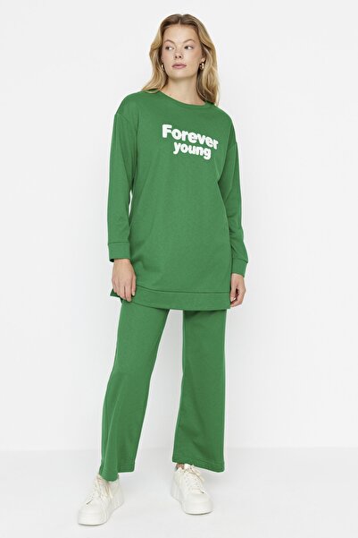 Trendyol Modest Sweatsuit Set - Green - Regular