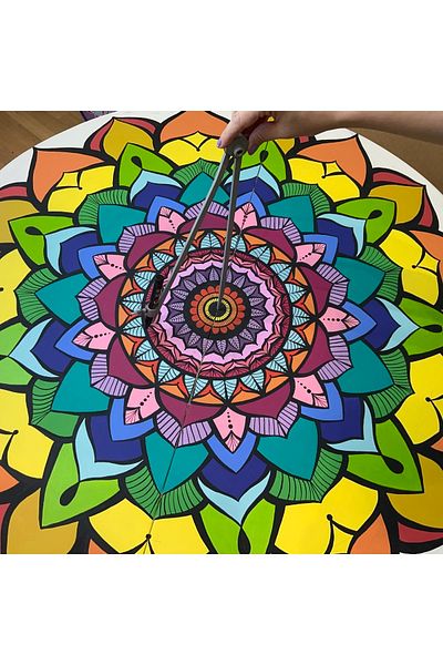 Mandalart Fabric ستائر كبيرة الحجم، معدنية، طلاء رمادي، للشقق الكبيرة