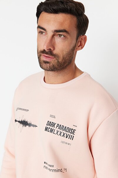 Trendyol Collection Comfortable Cut Powder Sweatshirt - Crew Neck with Fleece Inside Tmnaw23Sw00475