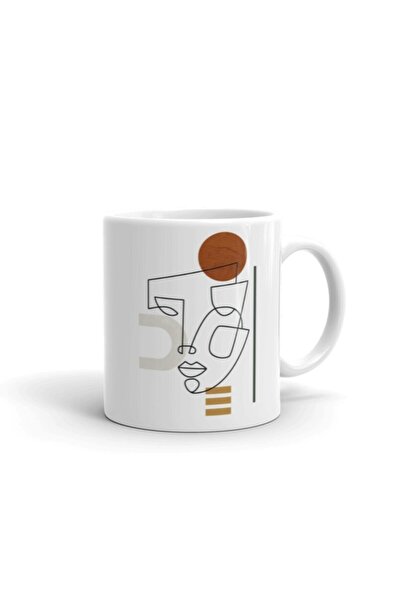 Öz Kupa White Linear Faces And Shapes Mug Mug