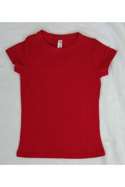 TWOO KİDS Short Sleeve Plain Body 5-8 Years Red