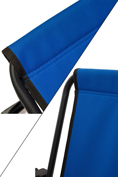 moniev Natura Kamp Sandalyesi Katlanır Piknik Sandalye Dikdörtgen Bardaklıklı Mavi