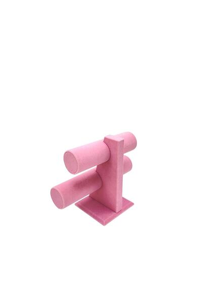 kutuveaksesuar Bracelet And Jewelry Stand 2 Stages Pink Fabric Covered