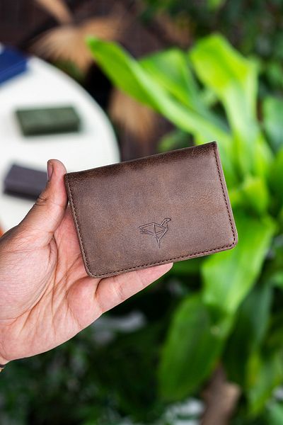 Garbalia Кафяв унисекс портфейл с магнит Crazy Leather Card Holder