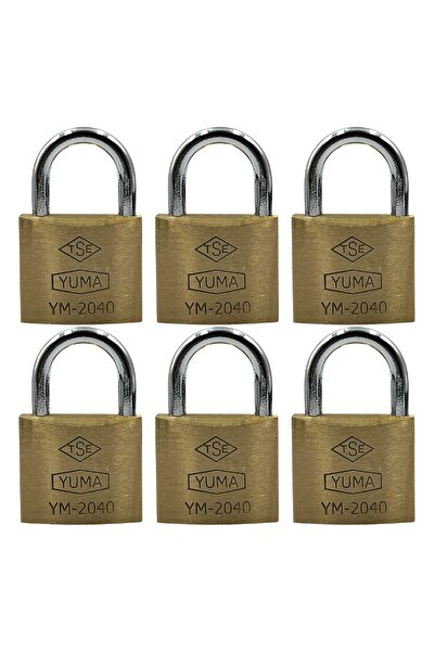 yuma kilit Yuma Standard Padlock Brass Yellow 40 Mm 1 Pack (6 Pieces)
