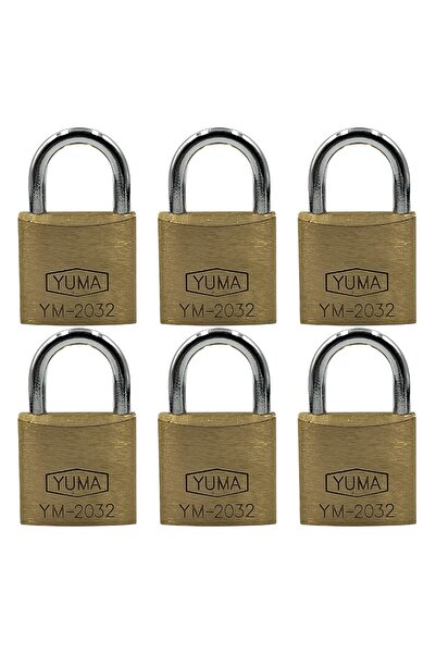 yuma kilit Yuma Standard Padlock Brass Yellow 32 Mm 1 Pack (6 Pieces)