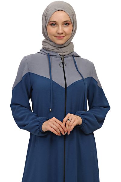 Saraylı Hooded Zippered Pocket Cap Trousers Set Women's Hijab Bottom and Top Set