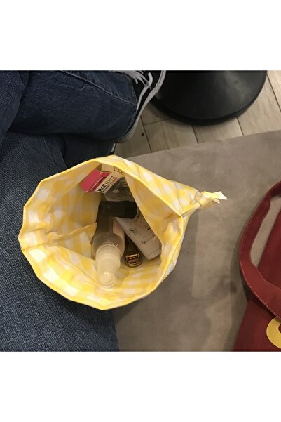 Sumicorn Design Sarı Pötikareli Çevre Dostu Bez Poşet