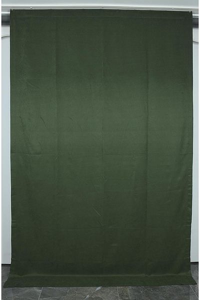 AKÇA TEKSTİL Woven Dark Green Color (extraphore Drawstring) Single Wing Background Curtain 150x260 Cm