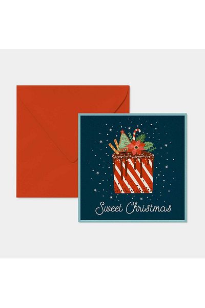 HRS Postcard - Square Greeting Card & Envelope New Year New Year Christmas