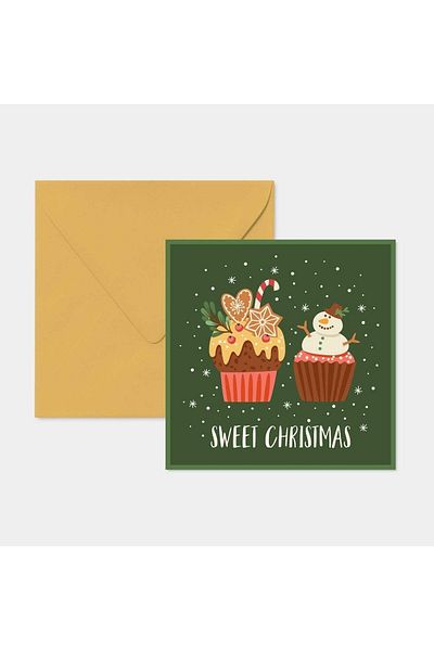 HRS Postcard - Square Greeting Card & Envelope New Year New Year Christmas