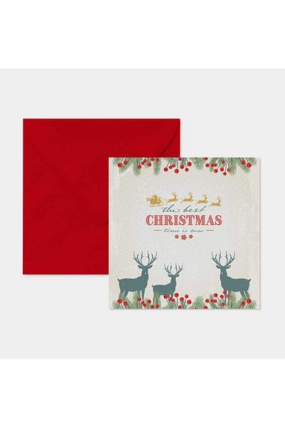 HRS Postcard - Square Greeting Card & Envelope New Year New Year Christmas
