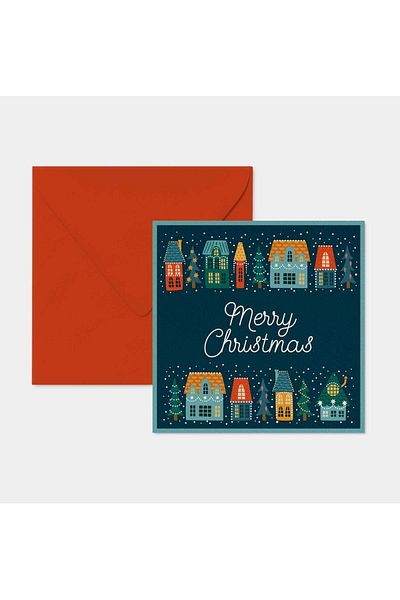 HRS Postcard - Square Greeting Card & Envelope New Year New Year Christmas