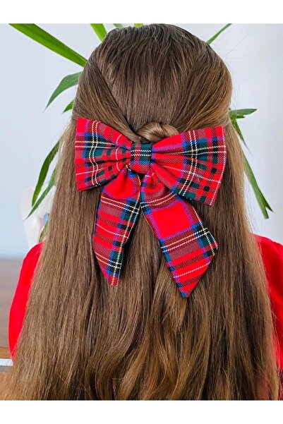 EBMER دبوس شعر منقوش باللون الأحمر دبوس شعر نسائي بفيونكة أوتوماتيكية دبوس شع...