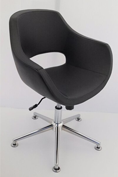 Bintaş Mobilya Siyah Deri Tekerleksiz Öğrenci Ders Çalışma Sandalyesi