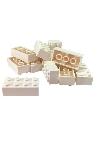 LEGO Moc Custom Creator Brick - 2x4 White Brick, 4 Pieces Will Be Sent