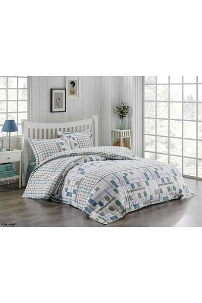 Kristal By Taç Set cuvertură de pilota matlasată dublă Four Seasons Ivan Blue
