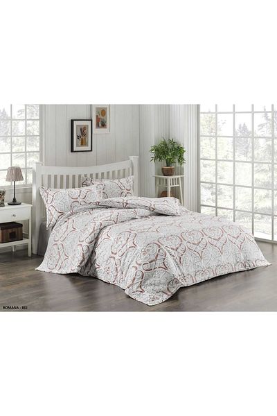 Kristal By Taç Quilted Duvet Cover Set 200 X 220, 2 Sheets, 2 Quilted Pillowcases, 4 Seasons