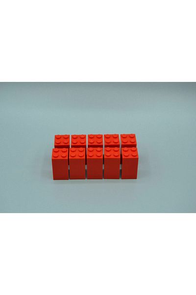 LEGO Original Accessory Moc Custom Creator Brick 2 X 2 X 3 Brick Red 6 Pieces Will Be Sent