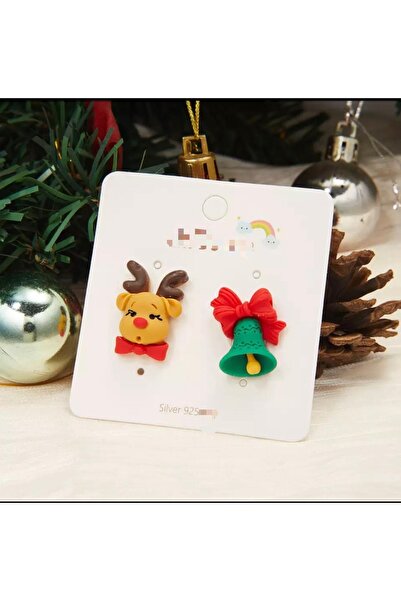 QUEEN AKSESUAR Новий рік, новорічний спеціальний срібний комплект сережок з м...