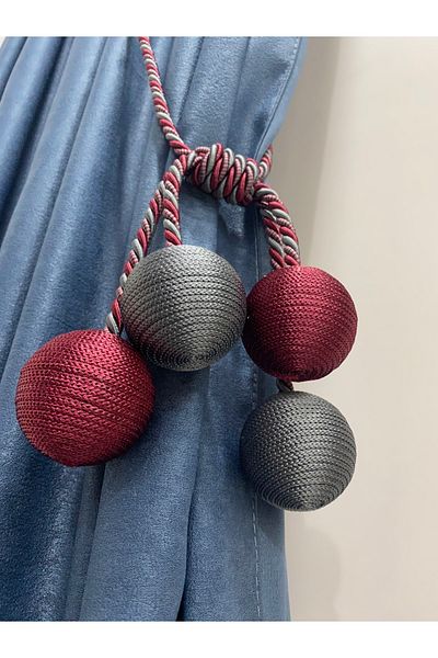 DÖRTTOP Modern Winding 4 Ball Braçol Cornice Tactical String Ceiling Curtain Accessory Burgundy & Gray