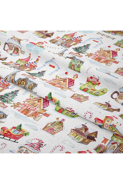 Tataroğlu Dijital Kumaş Winter Wonder Collection Χειμερινή σειρά με θέμα την Πρωτοχρονιά Ψηφιακό τυπωμένο ύφασμα με μοτίβο