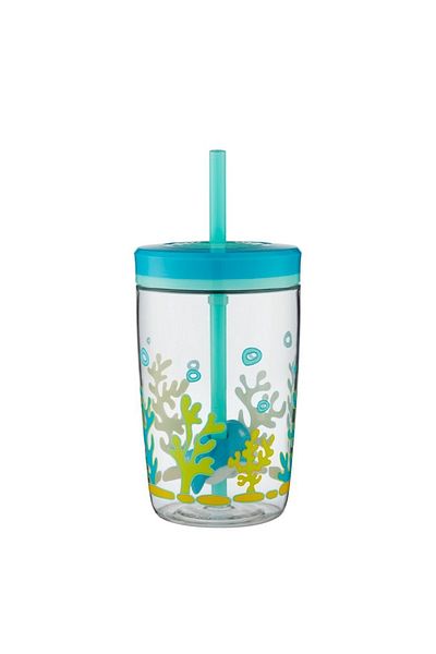 Contigo Blue Floating Shark Tritan Cup με Καλαμάκι - 420ml