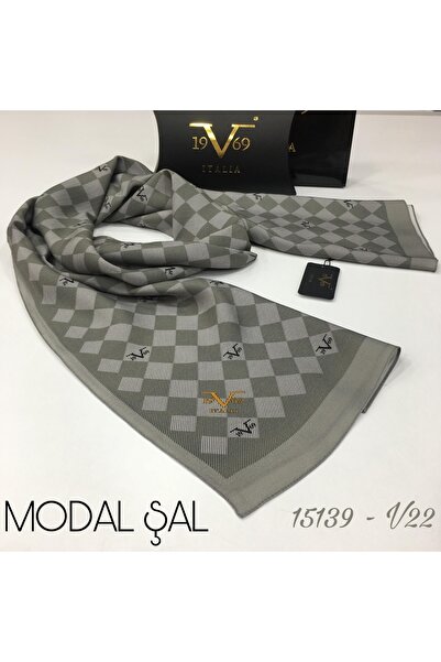 19V69 ITALIA Geometrik Desen Modal Seri Şal Askısı Ve Hediyelik Seti Ile Birl...