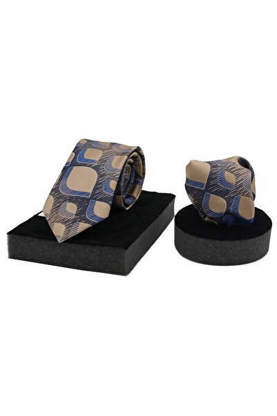 N-CHIC طقم ربطة عنق ومنديل إيطالي من الألياف الدقيقة المنسوجة حسب الطلب للرجا...