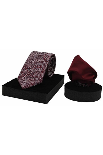N-CHIC Man Özel Dokuma Italyan Mikrofiber Kravat Ve Mendil Seti Hediye Kutulu