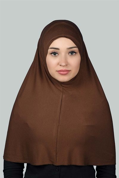 Altobeh Έτοιμο τουρμπάνι πρακτικό κασκόλ Hijab Hijab - Πανί προσευχής (XL) - Σοκολάτα