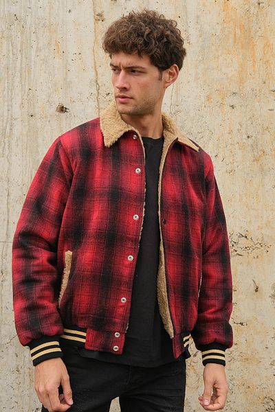 CHUBA Ανδρικό Bomber καρό κολεγιακό παλτό 23w105