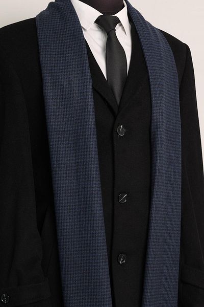 Esgue Patterned Navy Blue Scarf & Camisole
